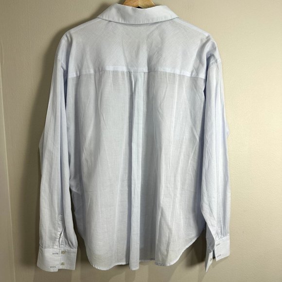 Veronica Beard Light Blue Button Up Shirt Womens Size L 100% Cotton - Picture 7 of 10